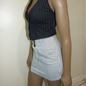 Paper Crane Stripped B/W Mini Skirt Sz Xs - image 1